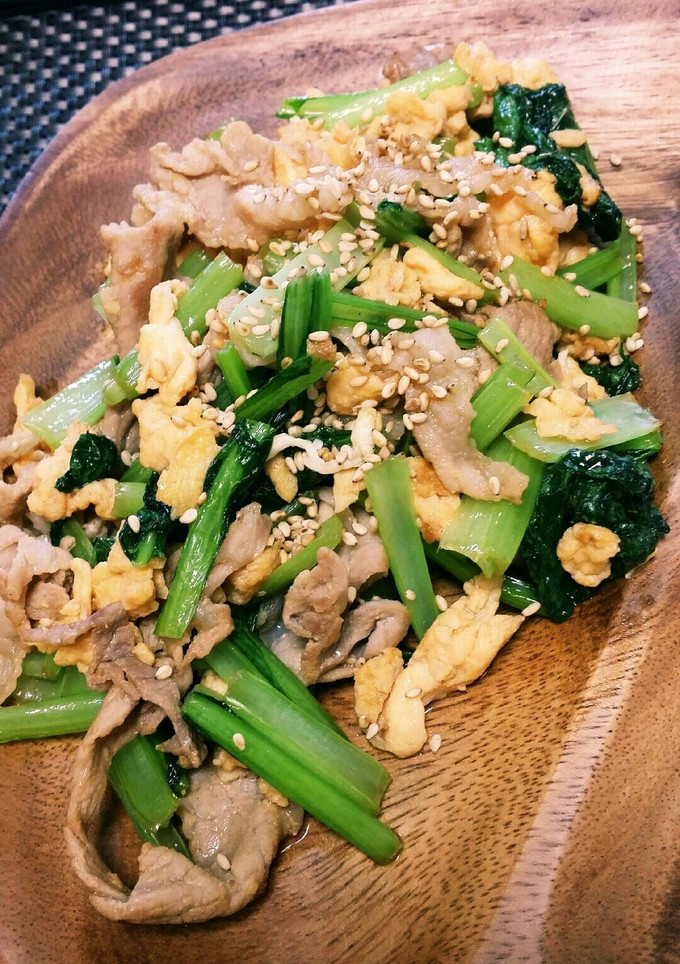 小松菜と豚肉のオイスターソース炒め♪-レシピのメイン写真