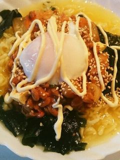 冷製納豆キムチ温玉塩ラーメン-レシピのメイン写真