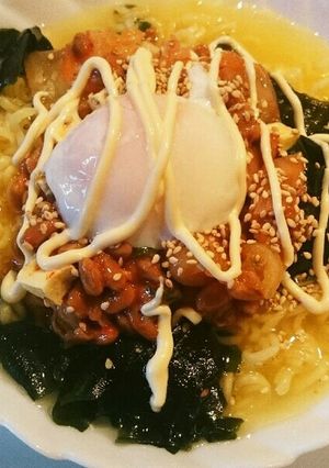 冷製納豆キムチ温玉塩ラーメン-レシピのメイン写真