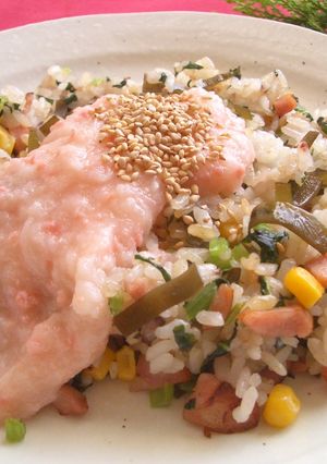 こんぶチャーハンのおろしミルク鮭あんかけ-レシピのメイン写真