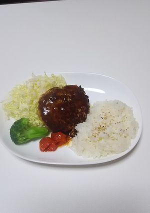 楽チン♥ハンバーグプレート( ☆∀☆)-レシピのメイン写真
