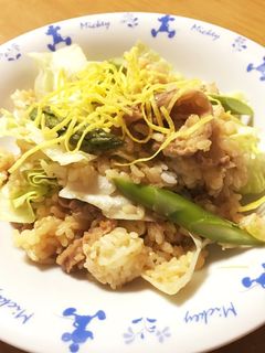 牛肉 レタスとアスパラの サラダ風炒飯-レシピのメイン写真