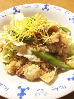 牛肉 レタスとアスパラの サラダ風炒飯-レシピのメイン写真