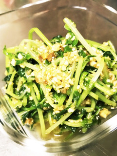 豆苗とピーナッツの粉末和え-レシピのメイン写真