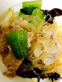 豚肉と青梗菜の春雨炒め-レシピのメイン写真