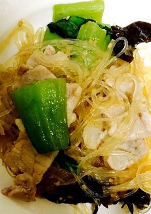 豚肉と青梗菜の春雨炒め-レシピのメイン写真