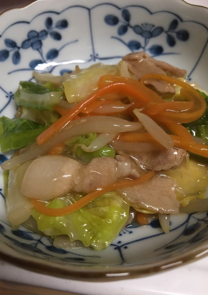 豚バラと野菜炒めのあんかけ-レシピのメイン写真