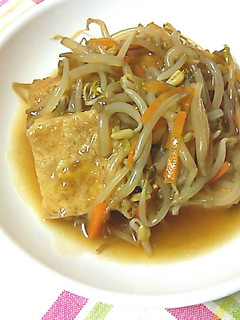 【龍愛】厚揚げ(豆腐)ともやしの煮浸し-レシピのメイン写真