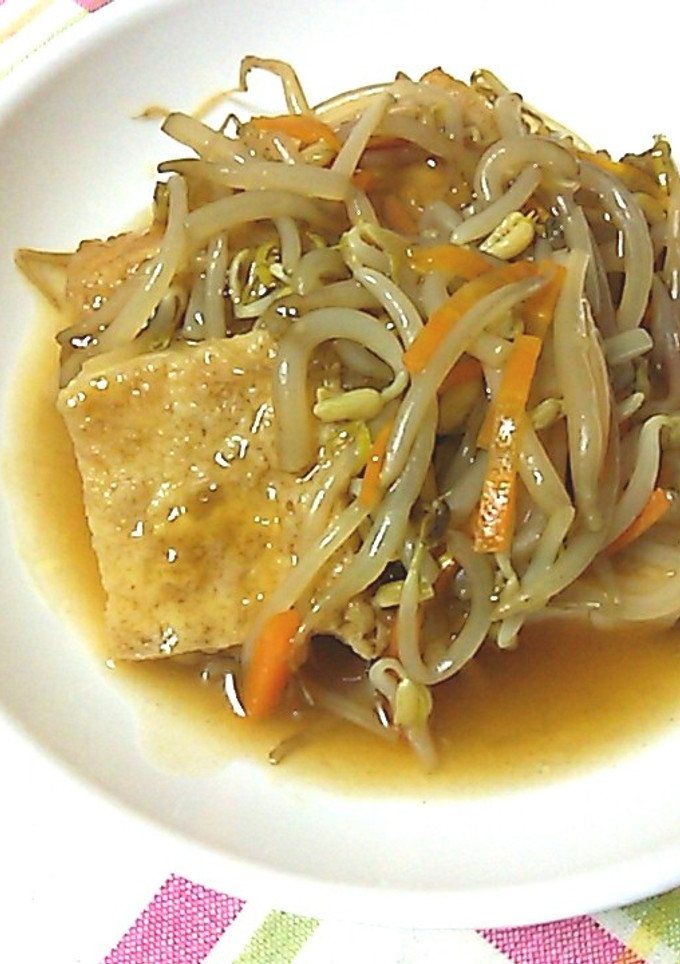 【龍愛】厚揚げ（豆腐）ともやしの煮浸し-レシピのメイン写真
