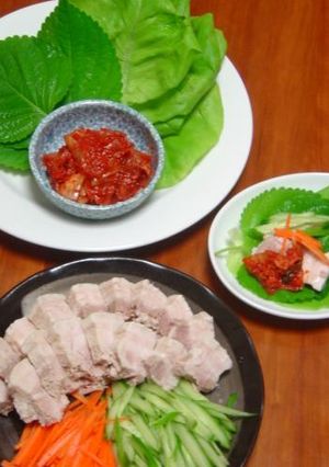 ポッサム＊ゆで豚とキムチの手巻きサラダ-レシピのメイン写真