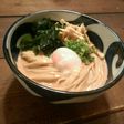 超濃厚冷うどん!豆乳味噌のカルボナーラ