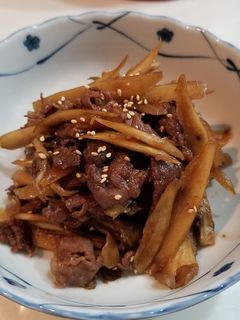 牛ごぼうと舞茸の甘辛炒め煮-レシピのメイン写真