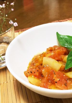 冷してサッパリ♡セロリとトマトのサッと煮-レシピのメイン写真