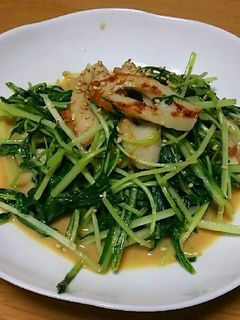 水菜とちくわのオイマヨ炒め-レシピのメイン写真