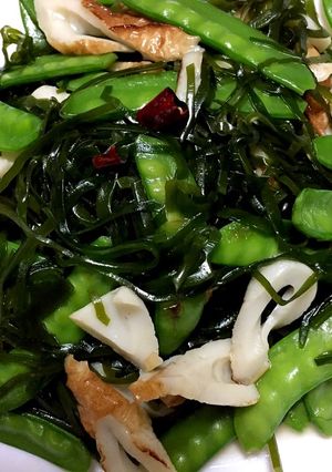 5分で完成♪切り昆布と絹さやの炒めもの-レシピのメイン写真