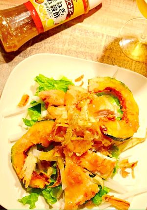 根菜の食感楽しむ♪鶏胸の揚げ焼きサラダ☆-レシピのメイン写真