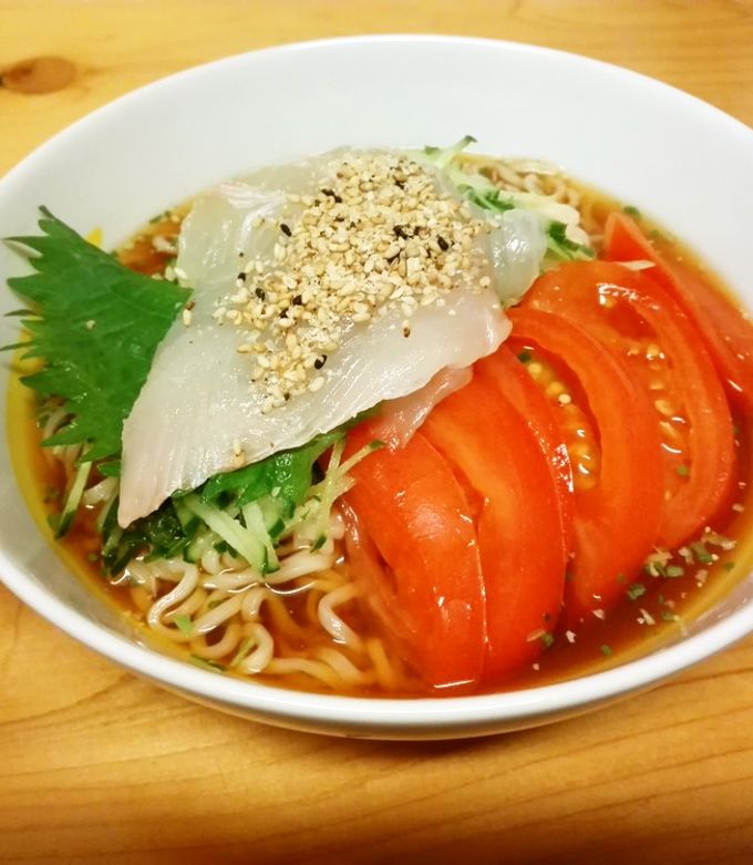 鯛茶漬け風♪冷やしラーメン by sawako☆ 【クックパッド】 簡単