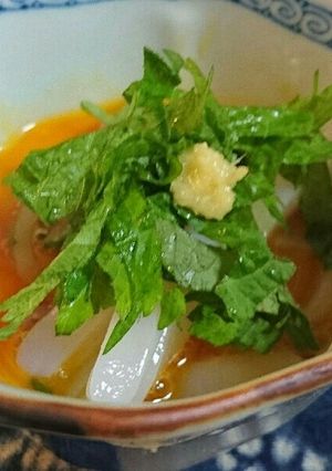 いかソーメンの大葉たっぷり卵かけ醤油-レシピのメイン写真