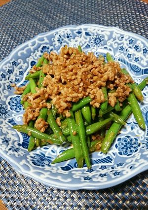 いんげん☆ひき肉の甘辛香味炒め-レシピのメイン写真