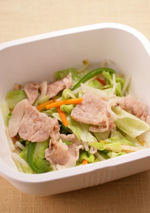 シャキっと肉野菜炒め【レンジ2分20秒】-レシピのメイン写真