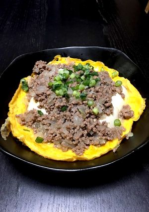 ヘルシー簡単♩豆腐と卵のひき肉乗せ-レシピのメイン写真