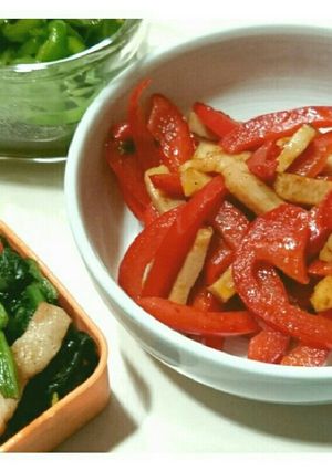 冷凍お弁当お野菜おかず：パプリカバター炒-レシピのメイン写真