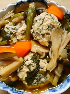 大葉入り!鶏団子と きのこ野菜の和風煮♪-レシピのメイン写真