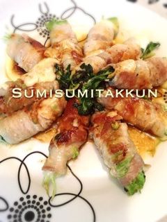 豆苗とアボガドチーズの豚バラ巻き♪-レシピのメイン写真