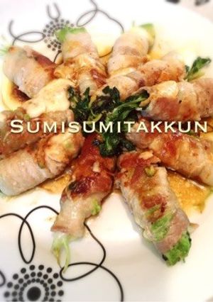 豆苗とアボガドチーズの豚バラ巻き♪-レシピのメイン写真