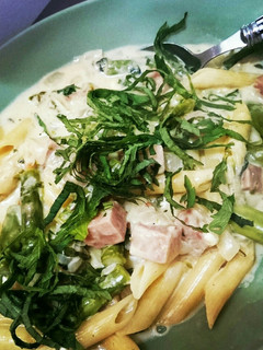 ひと鍋で★大葉とスパムのクリームパスタ-レシピのメイン写真