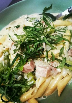ひと鍋で★大葉とスパムのクリームパスタ-レシピのメイン写真
