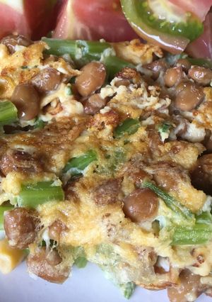 納豆とほうれん草のスクランブルオムレツ-レシピのメイン写真