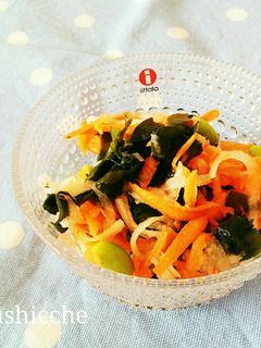 健康美人☆大根人参とワカメ酢の物-レシピのメイン写真