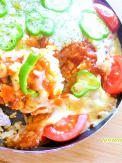 ★余り野菜でトッピング★冷やご飯ドリア♪-レシピのメイン写真