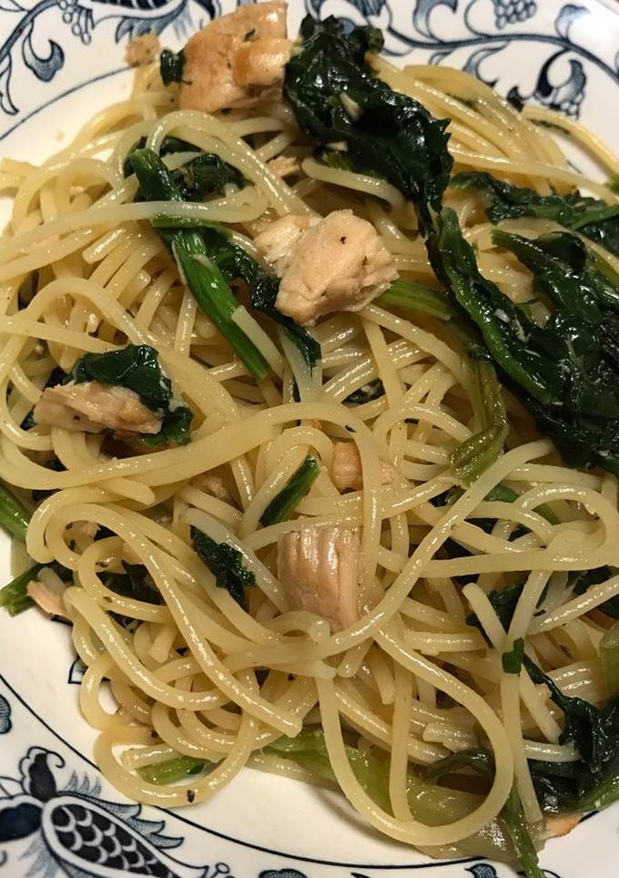 ツナとほうれん草の和風パスタ-レシピのメイン写真