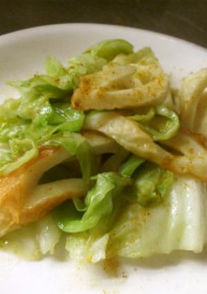 キャベツとちくわのカレー塩炒め-レシピのメイン写真