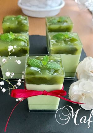 抹茶ゼリーと抹茶プリンのカップスイーツ-レシピのメイン写真