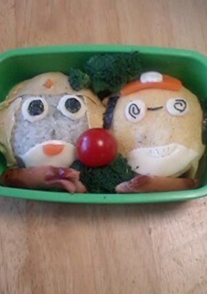 ケロロ軍曹☆ケロロ&クルル☆簡単キャラ弁-レシピのメイン写真