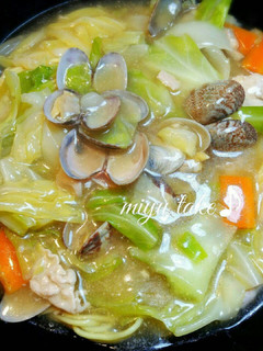 あさりと野菜の餡掛けそば♪-レシピのメイン写真