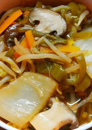 簡単＊もやしと白菜ピーマンのポン酢煮♪-レシピのメイン写真