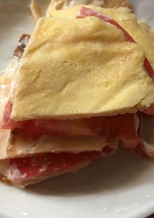 朝食に！トマト&マヨミルフィーユ-レシピのメイン写真