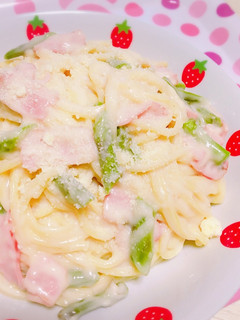 簡単!アスパラのクリームパスタ-レシピのメイン写真