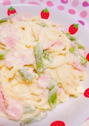 簡単！アスパラのクリームパスタ-レシピのメイン写真