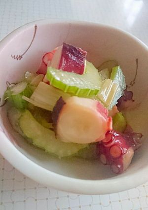 男子ごはん～タコとセロリのねぎ油がけ～-レシピのメイン写真