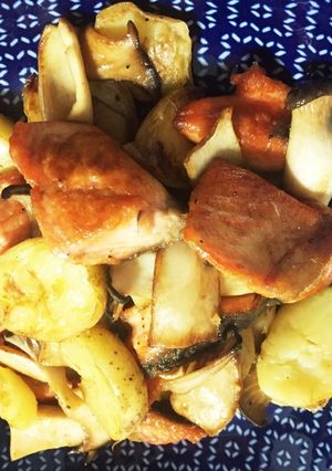 鮭と新じゃがとエリンギのバター醤油炒め-レシピのメイン写真
