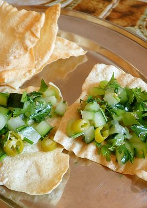 緑の冷菜のマサラ・パパド-レシピのメイン写真