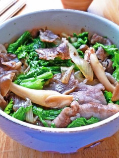 牛こまとワサビ菜の簡単牛丼-レシピのメイン写真