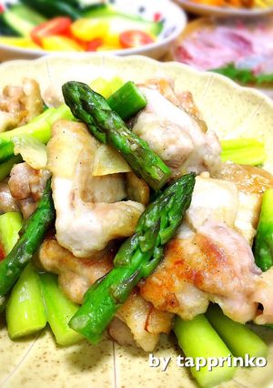 絶品♡アスパラ&鶏もも肉のガリバター炒め-レシピのメイン写真