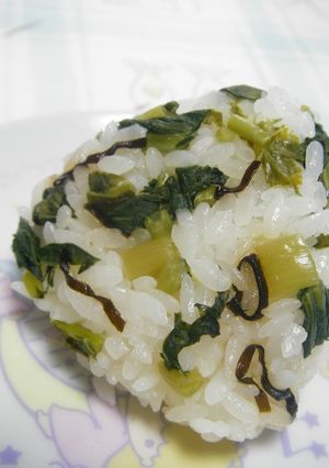 大根の葉♡♥塩昆布ｄｅおにぎり-レシピのメイン写真