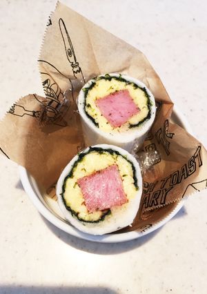 スパムおにぎり風♡くるくるロールサンド-レシピのメイン写真